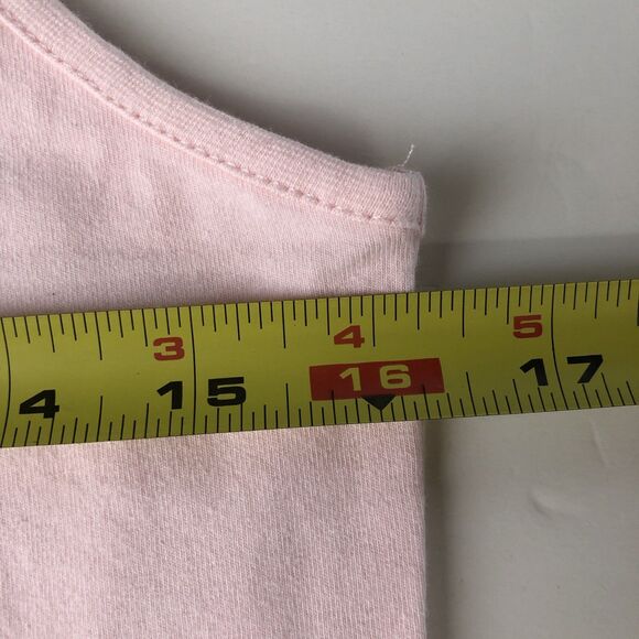 Disney Women Juniors Crop Tank Embroidered Stitch Pink Size Large - Picture 7 of 11